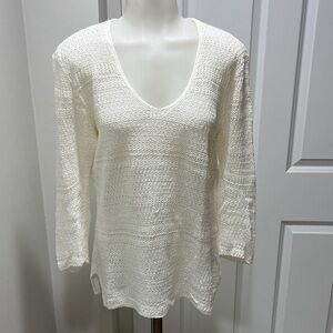 Lauren crochet pullover sweater. Cream. Think Spring, Summer & vacation! Sz M